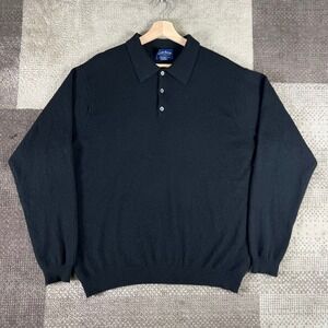 Club Room by Charter Club Mens 2 Ply Cashmere Polo Sweater Black Mens Size M